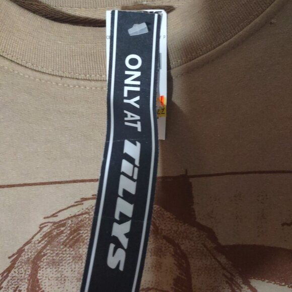 OBEY Clumsy Puppy Graphic Women's Crewneck Sweatshirt Beige - Picture 4 of 5